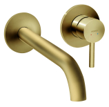 Umývadlová nástenná podomietková batéria Ciriculus, kartáčované zlato