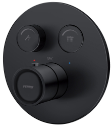 Termostatická pod. batéria s boxom 2 vývody F-Box, čierna