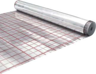 Odrazová hliníková fólia pre podlahové vykurovanie s mriežkou