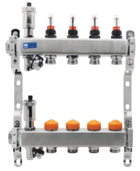 Nerezový rozdeľovač F-PRO s automatickou reguláciou prietoku 10 okruhov